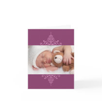 Elegant Baby Girl Birth Announcement Photo Card cards