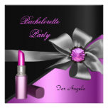 Elegant Bachelorette Party Pink Black Lipstick Custom Invites