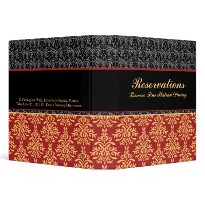 Elegant Baroque Damask Restaurant Reservation Book by AntiqueImages