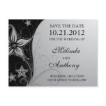Elegant Beach Starfish & Floral  Wedding Save Date Post Cards