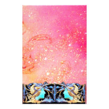 ELEGANT BEAUTY, tuquase,pink,fuchsia sparkles Personalized Stationery