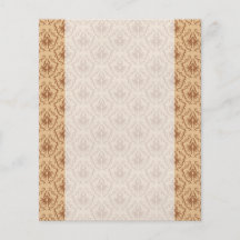 Elegant beige and brown damask pattern. personalized flyer