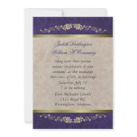 Elegant Beige and Purple Wedding Invitation
