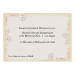 Elegant Beige Scrollwork Wedding Reception Card Business Card Template