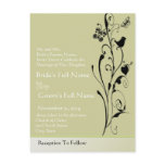 Elegant  Birds & Butterflies Wedding Invitation Postcard