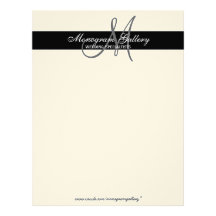 Elegant Black and Cream Monogram Letterhead
