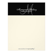 Elegant Black and Cream Monogram Letterhead