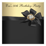 Elegant Black and Gold 50th Birthday Party Invites