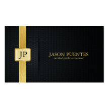 Elegant Black and Gold Accounting Business Card Template