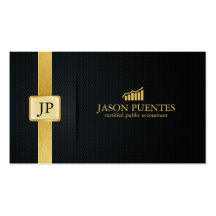 Elegant Black and Gold Accounting with graph logo Business Card Templates