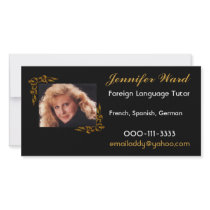 Elegant black and gold Photo Cards