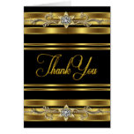 Elegant Black and Gold Thank You Cards