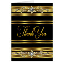 Elegant Black and Gold Thank You Cards