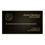 Elegant Black and Metallic Gold Photography Business Card Templates