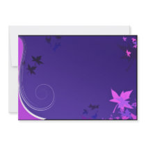 Elegant black and pink leaves invitation