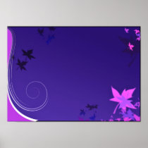 Elegant black and pink leaves poster