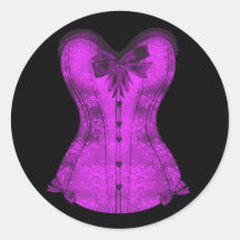 Elegant Black and Purple Corset Stickers