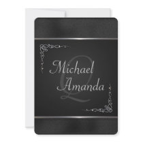 Elegant Black and Silver Wedding Invitations