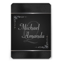 Elegant Black and Silver Wedding Invitations invitations