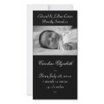 Elegant Black and White Baby Birth Annoucement Photo Cards