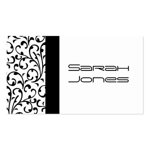 Elegant Black and White Damask Busines Card Business Card