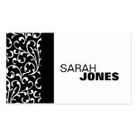 Elegant Black and White Damask Business Card