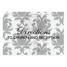 elegant black and white damask business card