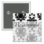 elegant black and white damask buttons