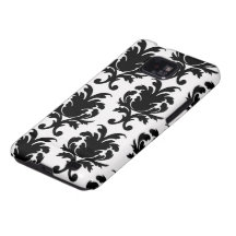 elegant black and white damask samsung galaxy cover