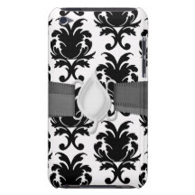 elegant black and white damask iPod touch Case-Mate case