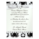 elegant black and white damask custom invites
