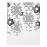 elegant black and white damask custom letterhead