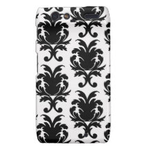 elegant black and white damask droid RAZR cover