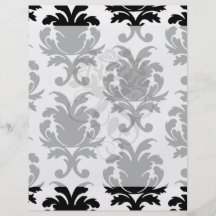 elegant black and white damask flyers