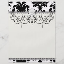 elegant black and white damask flyers