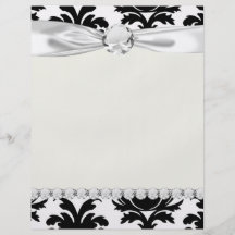 elegant black and white damask full colour flyer