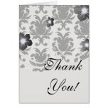 elegant black and white damask greeting card