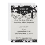 elegant black and white damask custom invite