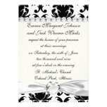 elegant black and white damask custom announcements