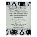 elegant black and white damask invitation