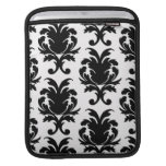 elegant black and white damask iPad sleeve
