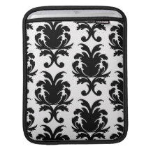 elegant black and white damask iPad sleeve