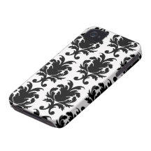 elegant black and white damask iPhone 4 cases