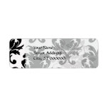 elegant black and white damask custom return address labels
