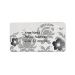 elegant black and white damask custom address label