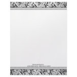 Elegant Black and White Damask Personalized Letterhead