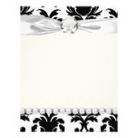 elegant black and white damask letterhead