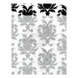 elegant black and white damask letterhead template