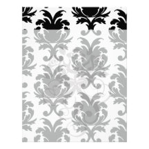 elegant black and white damask letterhead template