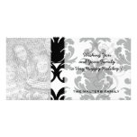 elegant black and white damask photo cards